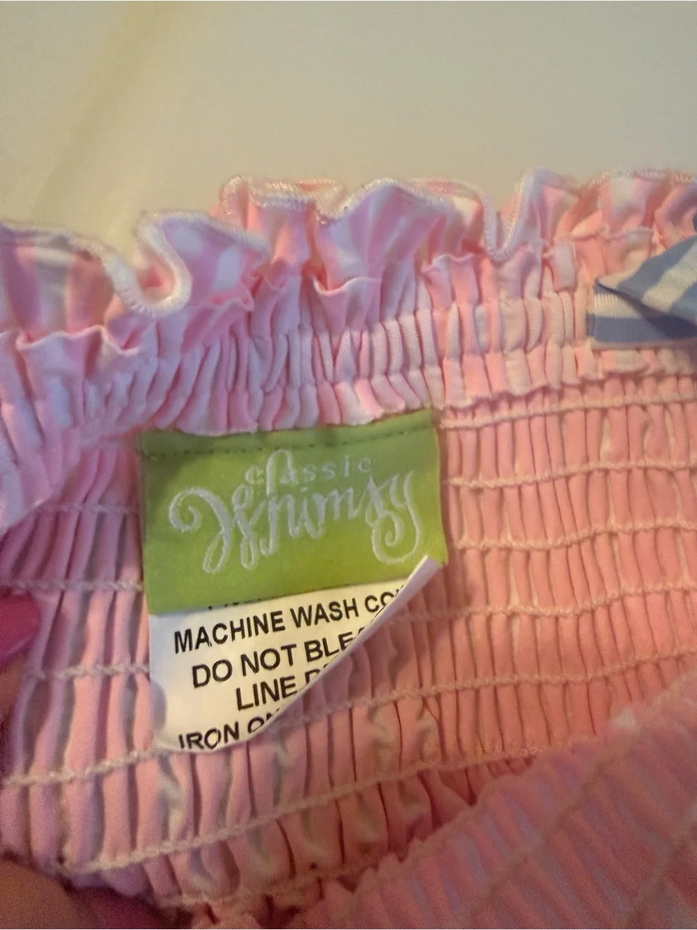 Classical Whimsey Pink & Blue Ruffle Swimsuit - 2T  Like new!